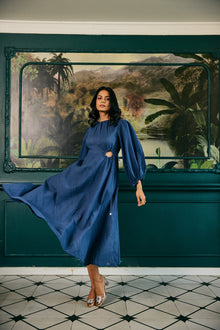  Alyssa Blue Midi Dress